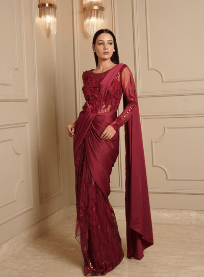 Saree – Tagged Drape Saree– Kamaali Couture - End Of Season Sale