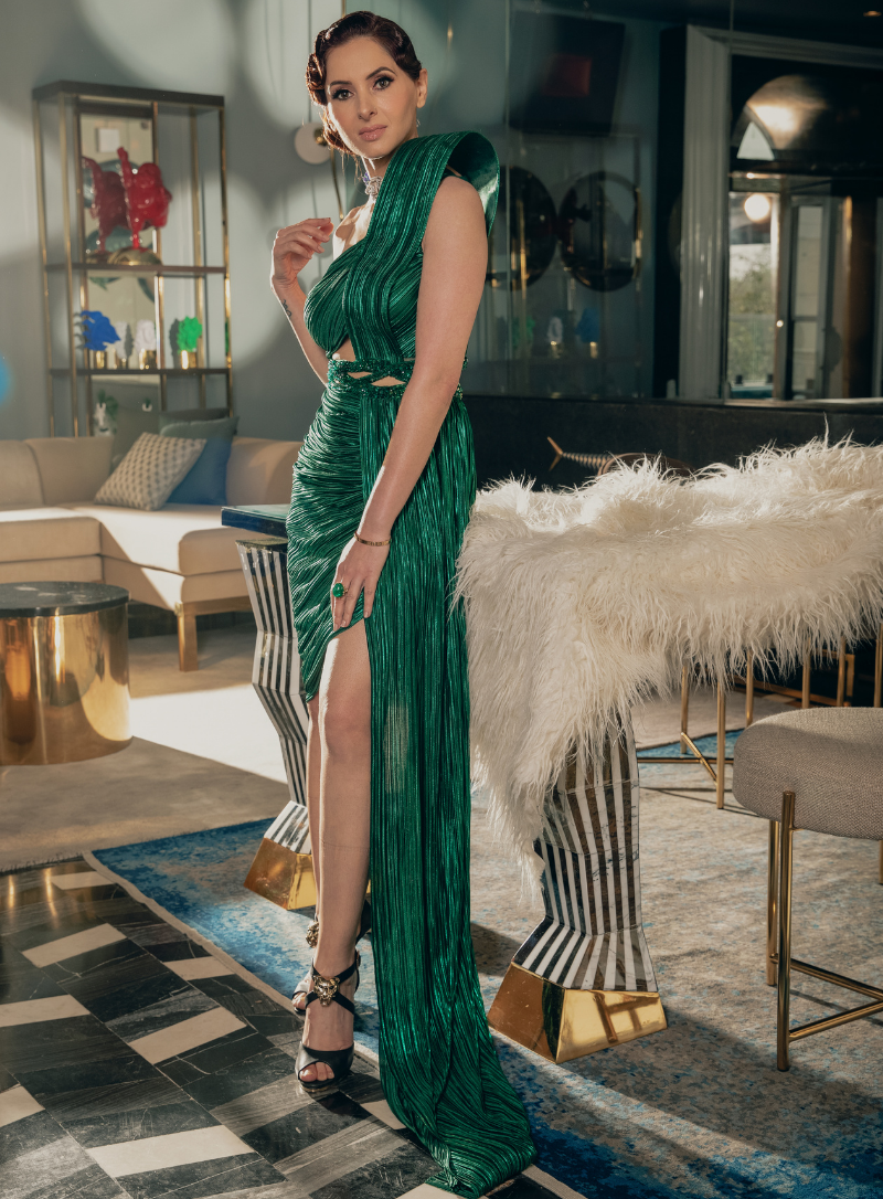 Structured Dress with Trail Structured Dress with Trail